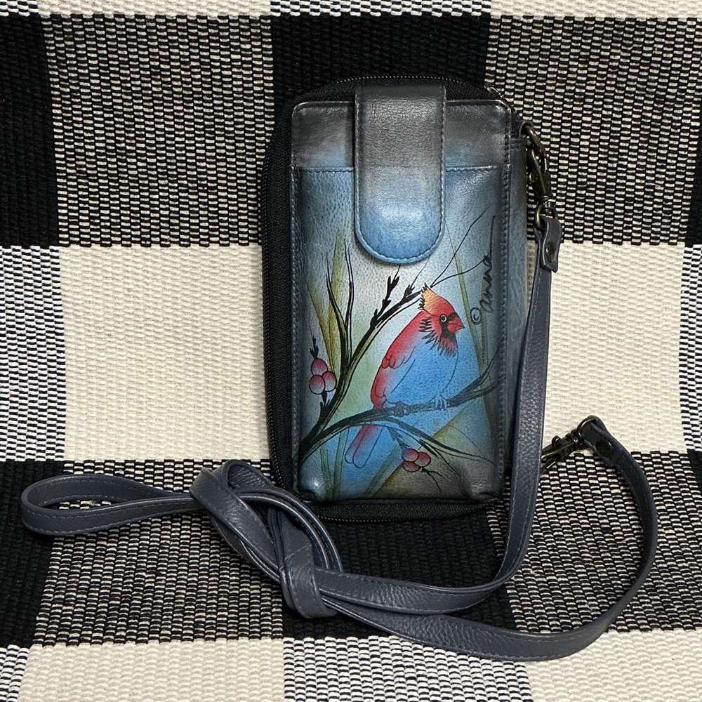 Anna by Anuschka great shape smartphone case cardinal double wallet organizer